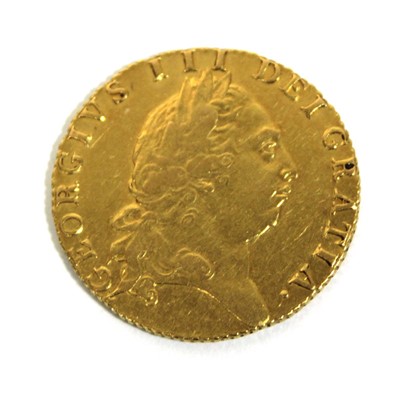 Lot 410 - A George III spade guinea dated 1792
