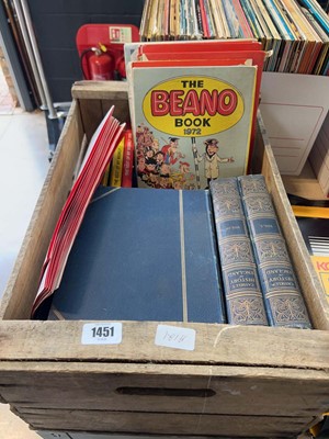 Lot 1451 - Wooden crate containing various books incl....