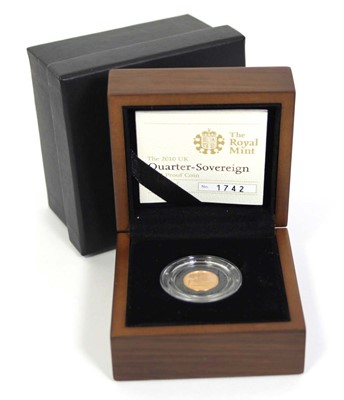 Lot 417 - A Royal Mint proof quarter sovereign dated...