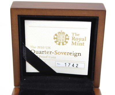 Lot 417 - A Royal Mint proof quarter sovereign dated...
