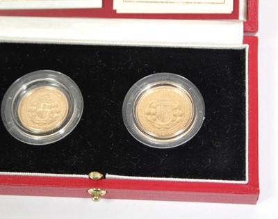 Lot 419 - A Royal Mint two-coin sovereign and half...