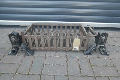 Lot Pair of decorative flower themed Fire Dogs...