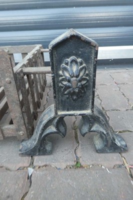 Lot Pair of decorative flower themed Fire Dogs...