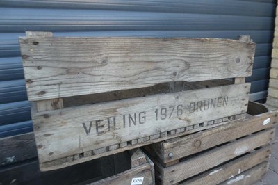 Lot 3 Vintage wooden slatted crates. initialising "...
