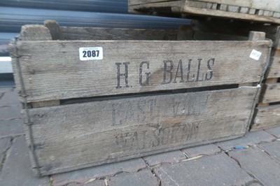 Lot 3 Vintage wooden slatted crates. initialising "...