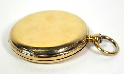 Lot 451 - An 18ct yellow gold half hunter pocket watch,...