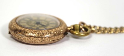 Lot 452 - A 14ct yellow gold open face fob watch, the...