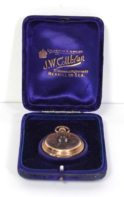 Lot 453 - A 14ct yellow gold full hunter fob watch, the...
