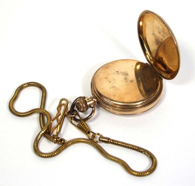 Lot 454 - A gold plated half hunter pocket watch by...