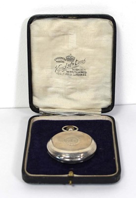 Lot 455 - A silver open face pocket 'Hebdomas' pocket...