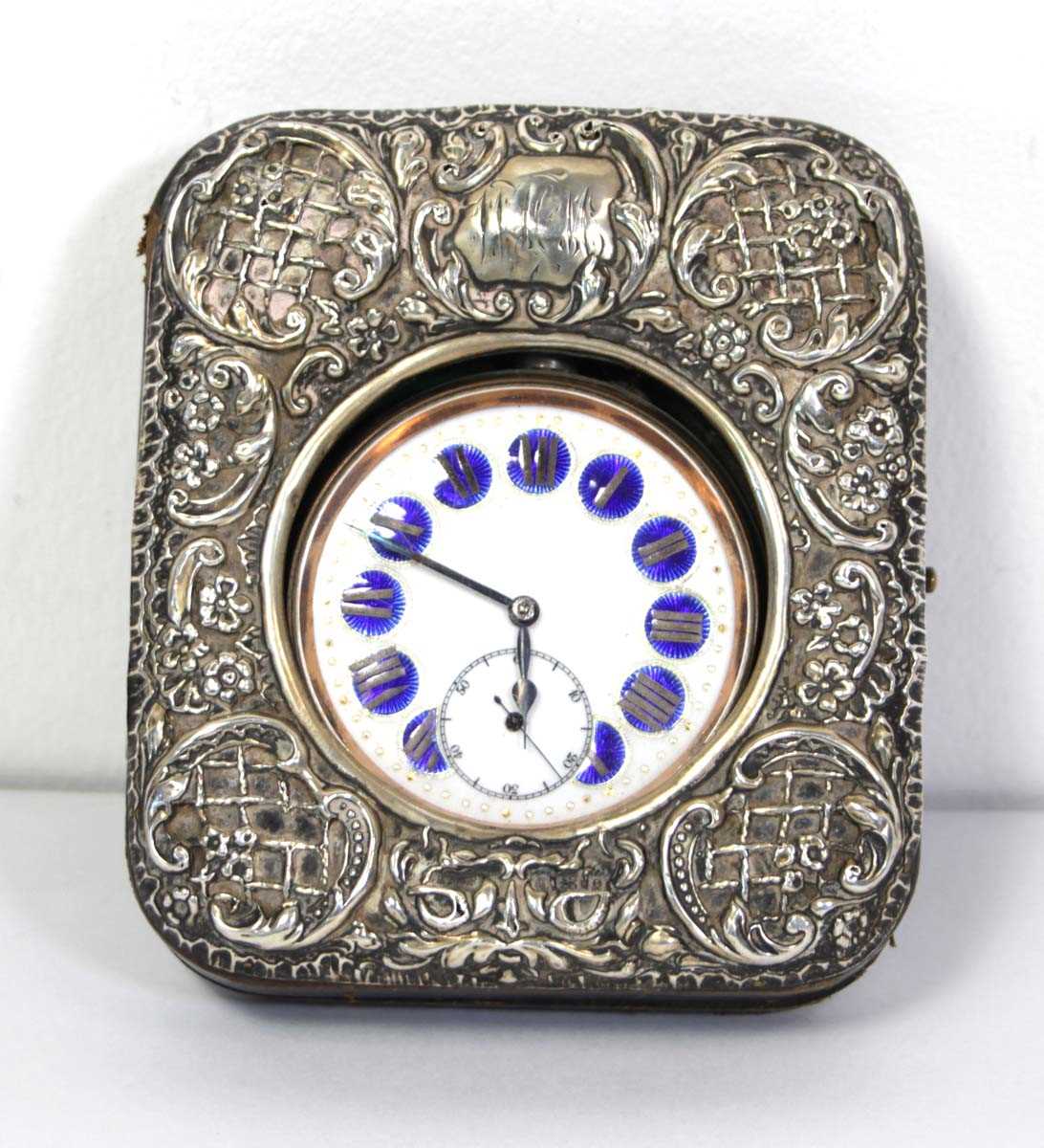 Lot 457 - A silver plated open face 'Goliath' pocket...