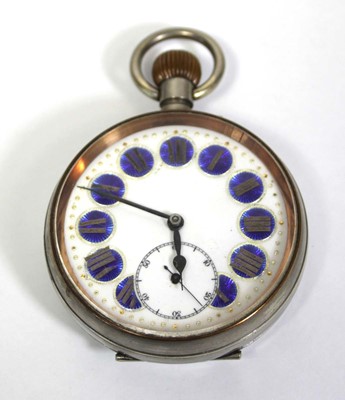 Lot 457 - A silver plated open face 'Goliath' pocket...