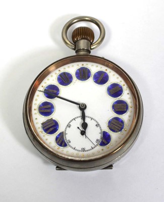Lot 457 - A silver plated open face 'Goliath' pocket...