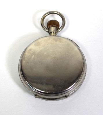 Lot 457 - A silver plated open face 'Goliath' pocket...