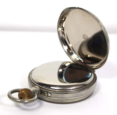 Lot 457 - A silver plated open face 'Goliath' pocket...