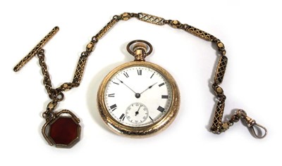 Lot 458 - A gold plated open face pocket watch by...