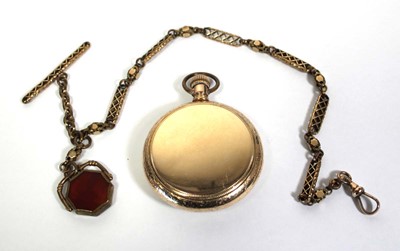 Lot 458 - A gold plated open face pocket watch by...