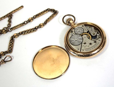 Lot 458 - A gold plated open face pocket watch by...