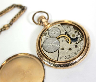 Lot 458 - A gold plated open face pocket watch by...