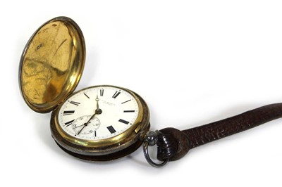 Lot 459 - A silver and parcel gilt full hunter pocket...