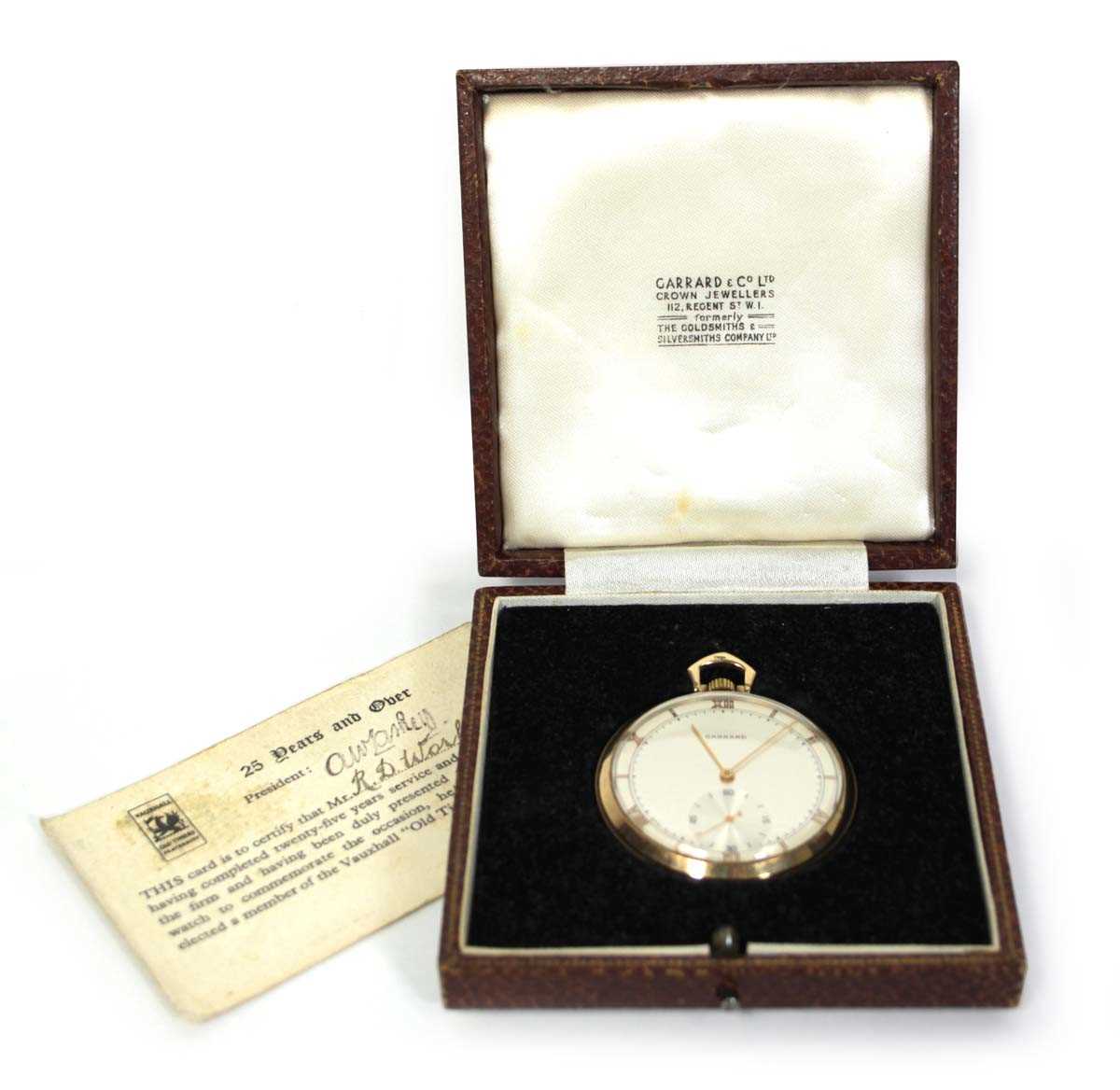 Lot 460 - A 9ct yellow gold open face dress pocket watch...