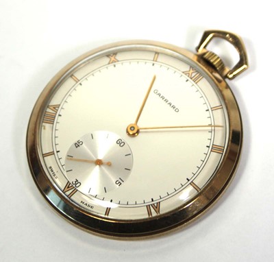 Lot 460 - A 9ct yellow gold open face dress pocket watch...