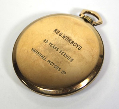 Lot 460 - A 9ct yellow gold open face dress pocket watch...