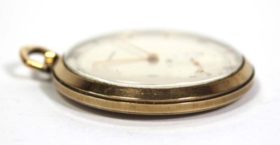 Lot 460 - A 9ct yellow gold open face dress pocket watch...