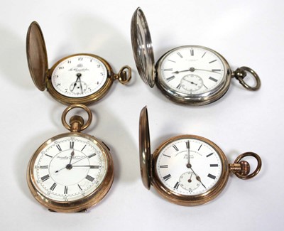 Lot 461 - A silver full hunter pocket watch by E. J....