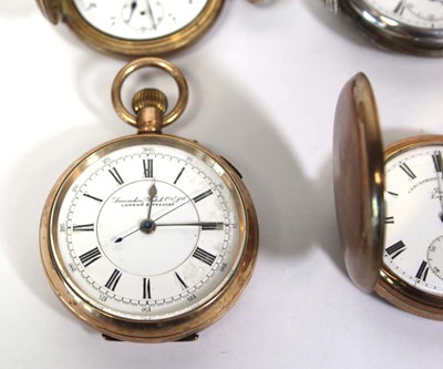 Lot 461 - A silver full hunter pocket watch by E. J....