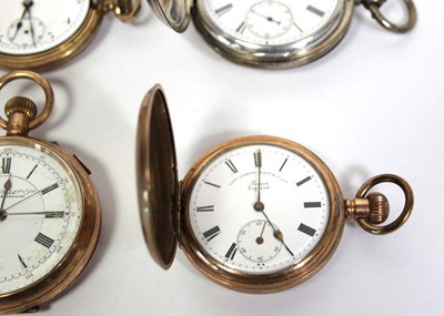 Lot 461 - A silver full hunter pocket watch by E. J....