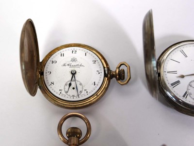 Lot 461 - A silver full hunter pocket watch by E. J....