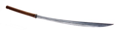 Lot 57 - Burmese Dha sword with 22½ ins blade, brass...