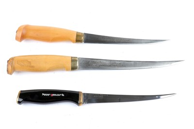 Lot 100 - Three Finnish filleting knives, inc. Marttini...