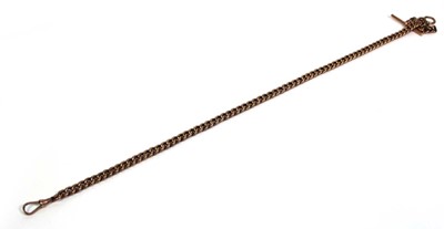 Lot 706 - A 9ct rose gold curblink watch chain with...
