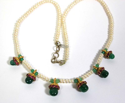 Lot 711 - A single strand cultured pearl necklace...