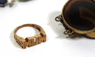 Lot 720 - A gilt metal mounted banded agate bracelet, a...