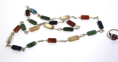 Lot 720 - A gilt metal mounted banded agate bracelet, a...