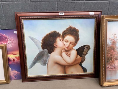 Lot 5058 - Oleograph 2 cherubs