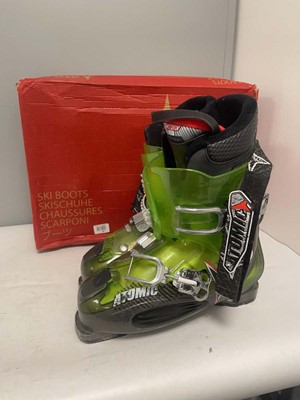 Lot 1602 - Atomic 30 / 30.5 magna dark blue ski boots -...