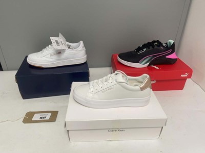 Lot 1607 - 3x Boxed pairs of trainers to include Calvin...