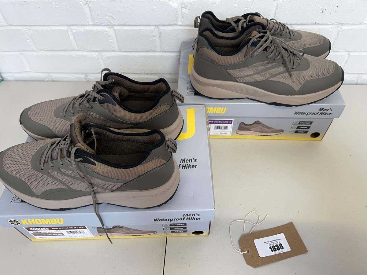 Lot x2 boxed pairs of Khombu waterproof hiker...