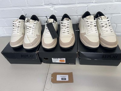 Lot x3 boxed pairs of Replay trainers - sizes UK 5, 6