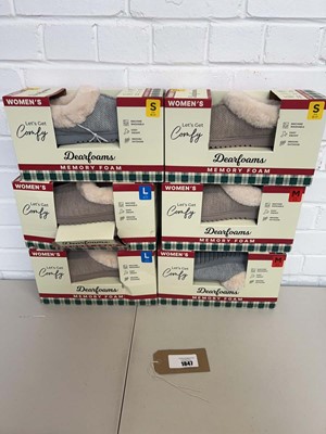 Lot x6 pairs of Dearfoam memory foam slippers