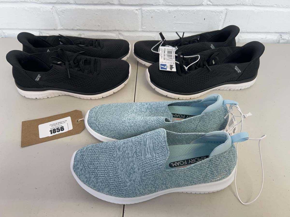 Lot x3 pairs of Skechers trainers sizes UK 4, 5