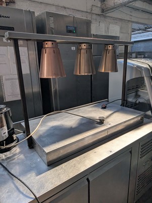 Lot 370 - 100cm electric bench top three lamp gantry...