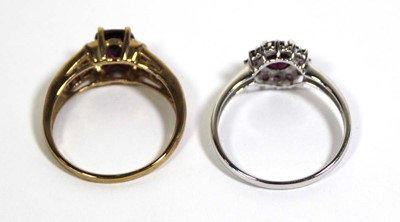 Lot 729 - Two 9ct yellow and white gold dress rings set...