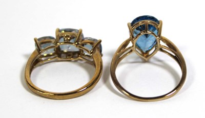 Lot 736 - Two 9ct yellow gold dress rings set...