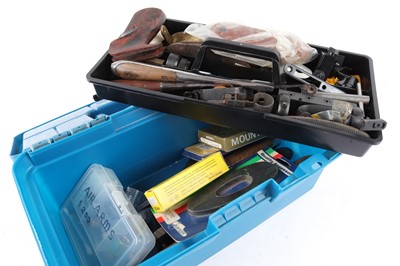 Lot 1385 - Case containing tools and air gun spares