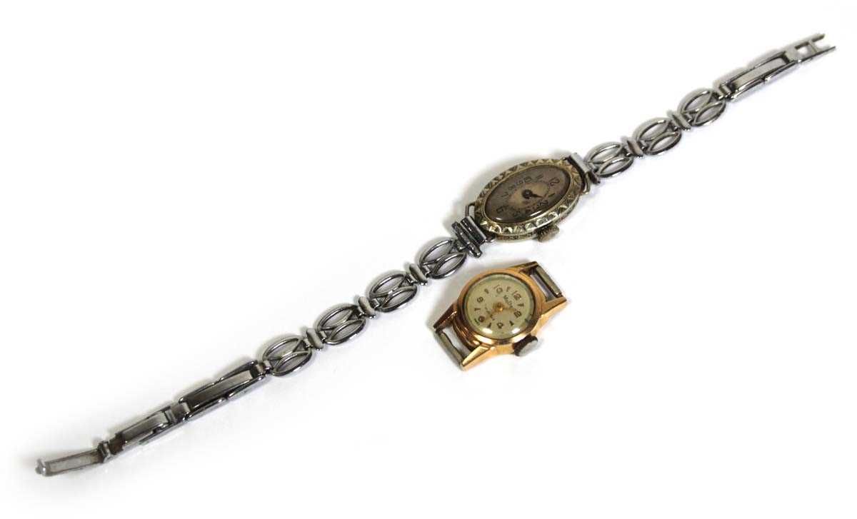 Lot 472 - A ladies 18ct yellow gold wristwatch movement...